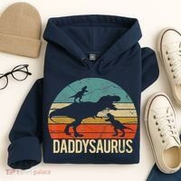 Daddy Dinosaur Daddysaurus 2 Two Christmas For Dad Hoodie thumb 4