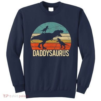 Daddy Dinosaur Daddysaurus 2 Two Christmas For Dad Sweatshirt