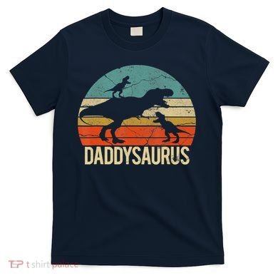 Daddy Dinosaur Daddysaurus 2 Two Christmas For Dad T-Shirt