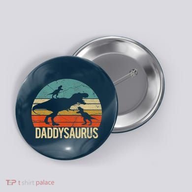 Daddy Dinosaur Daddysaurus 2 Two Christmas For Dad Button