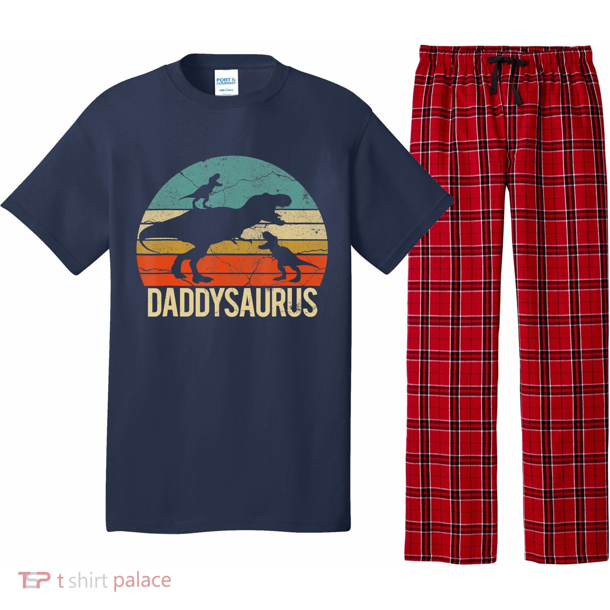 Daddy Dinosaur Daddysaurus 2 Two Christmas For Dad Pajama Set