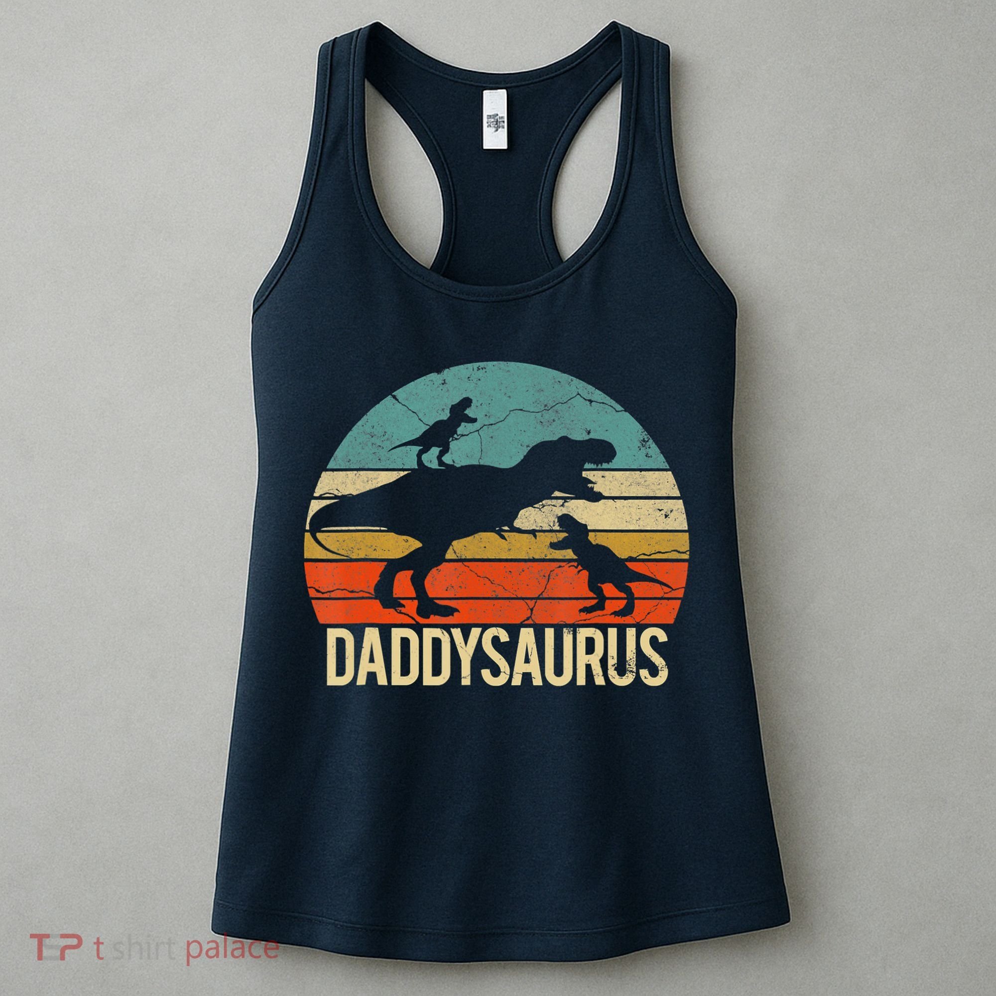 Daddy Dinosaur Daddysaurus 2 Two Christmas For Dad Women's Tank Top