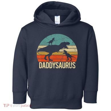 Daddy Dinosaur Daddysaurus 2 Two Christmas For Dad Toddler Hoodie