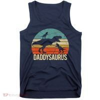 Daddy Dinosaur Daddysaurus 2 Two Christmas For Dad Tank Top thumb 0