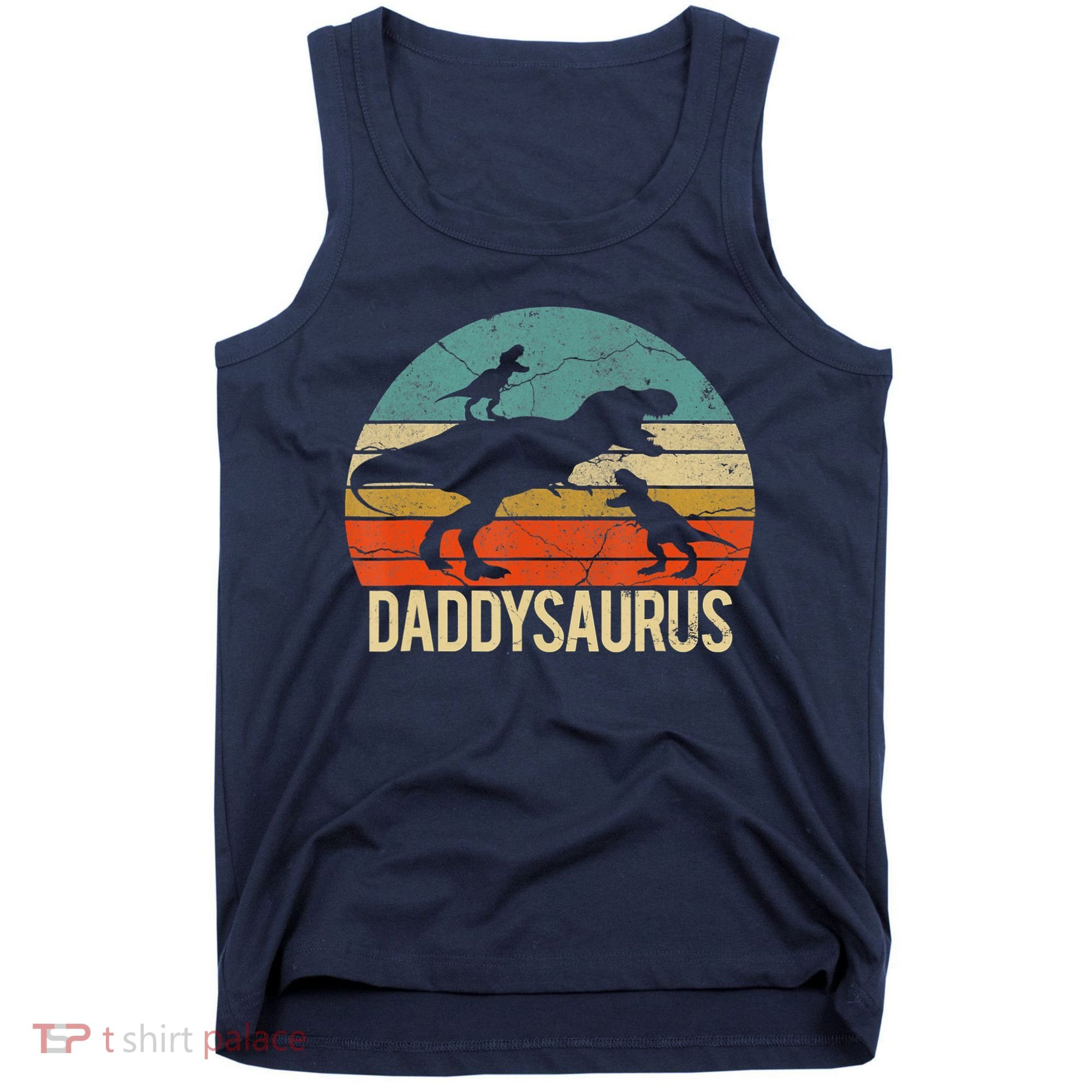 Daddy Dinosaur Daddysaurus 2 Two Christmas For Dad Tank Top