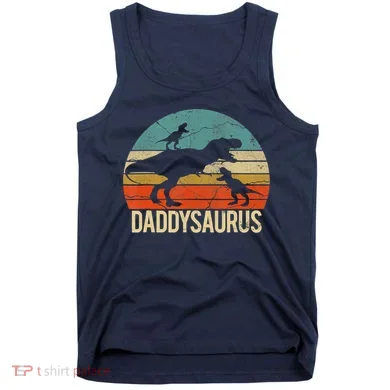Daddy Dinosaur Daddysaurus 2 Two Christmas For Dad Tank Top