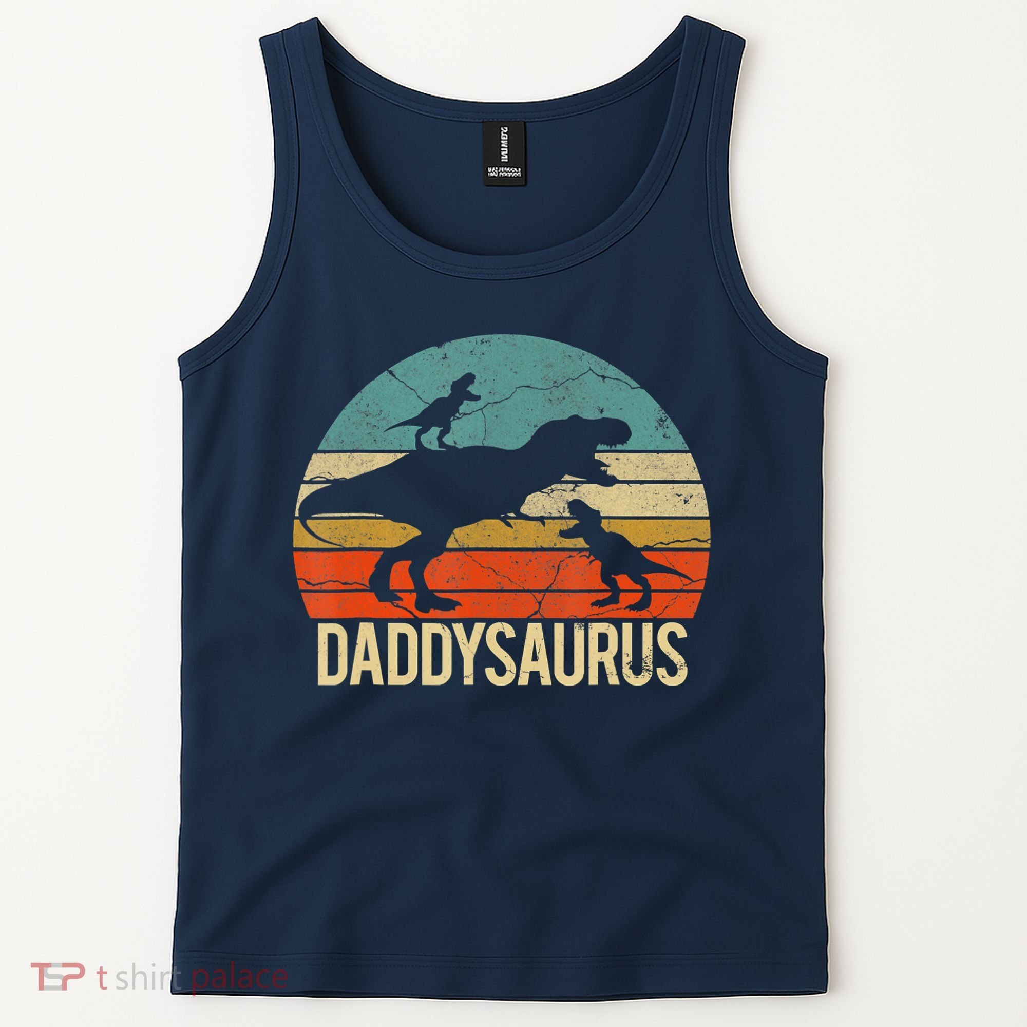 Daddy Dinosaur Daddysaurus 2 Two Christmas For Dad Tank Top