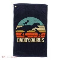 Daddy Dinosaur Daddysaurus 2 Two Christmas For Dad Golf Towel thumb 0