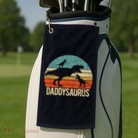 Daddy Dinosaur Daddysaurus 2 Two Christmas For Dad Golf Towel thumb 2