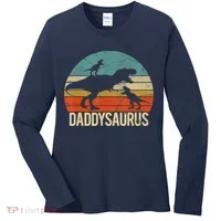 Daddy Dinosaur Daddysaurus 2 Two Christmas For Dad Women's Long Sleeve Shirt thumb 0