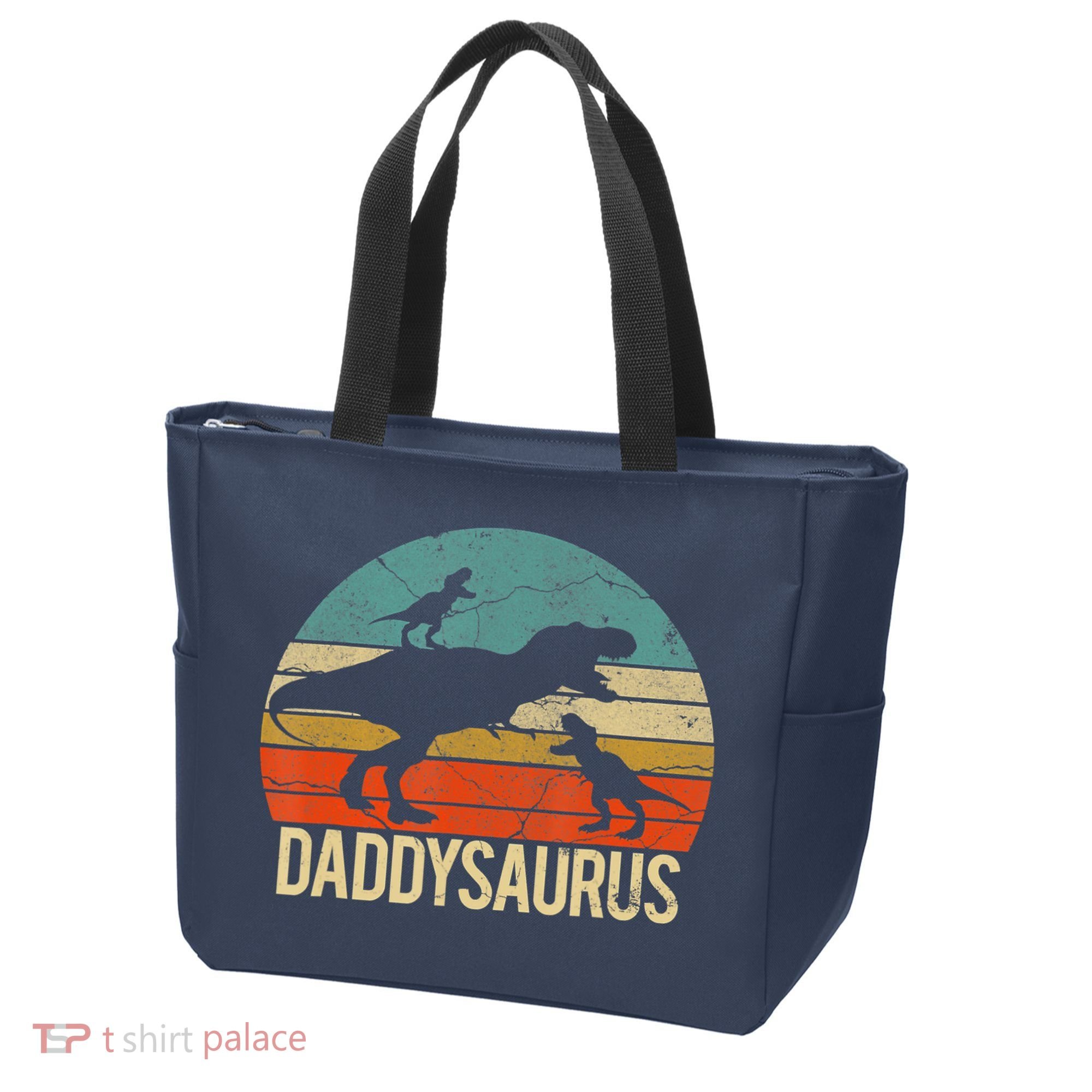 Daddy Dinosaur Daddysaurus 2 Two Christmas For Dad Tote Bag