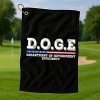 Doge D.O.G.E. Department Of Government Efficiency Golf Towel thumb 1