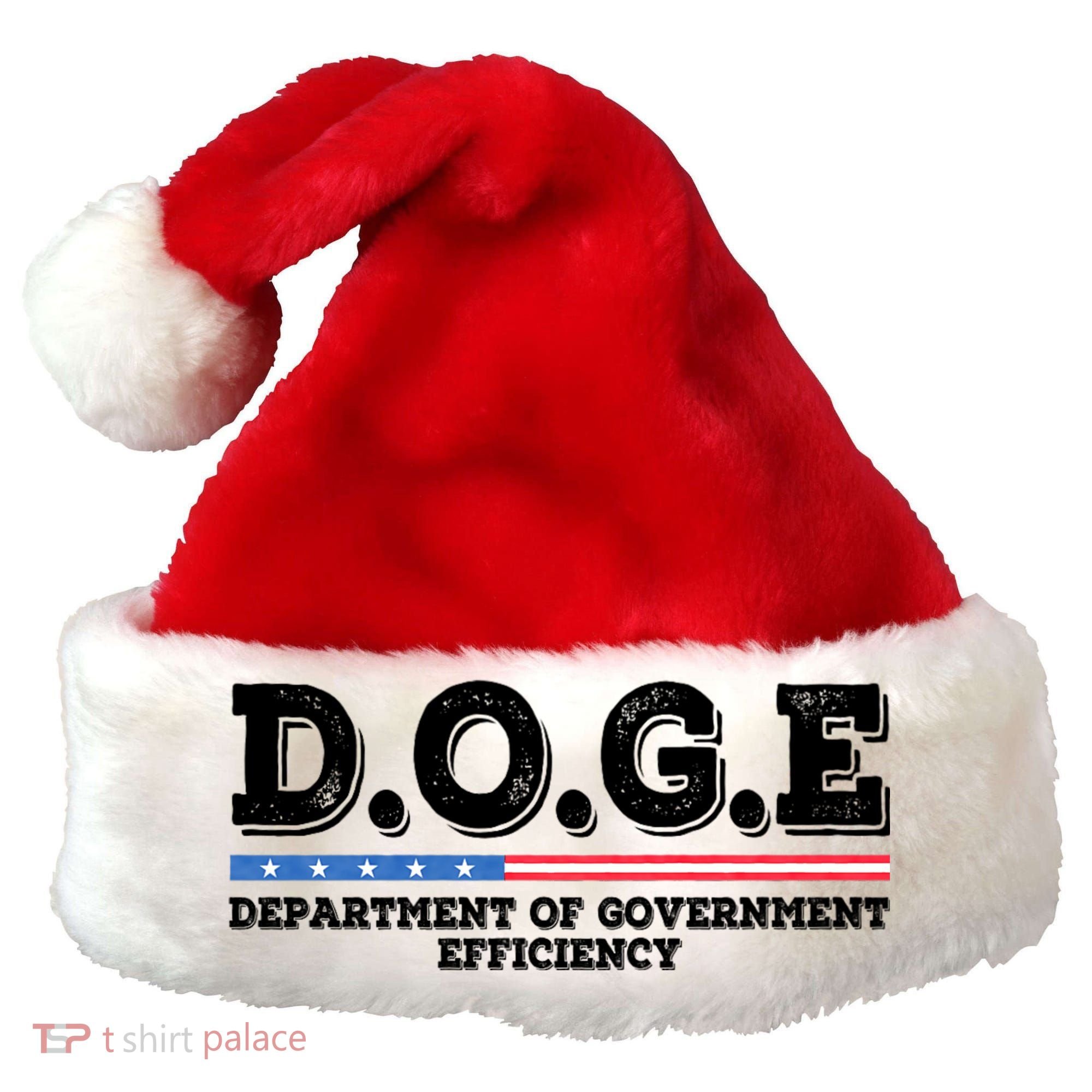 Doge D.O.G.E. Department Of Government Efficiency Santa Hat