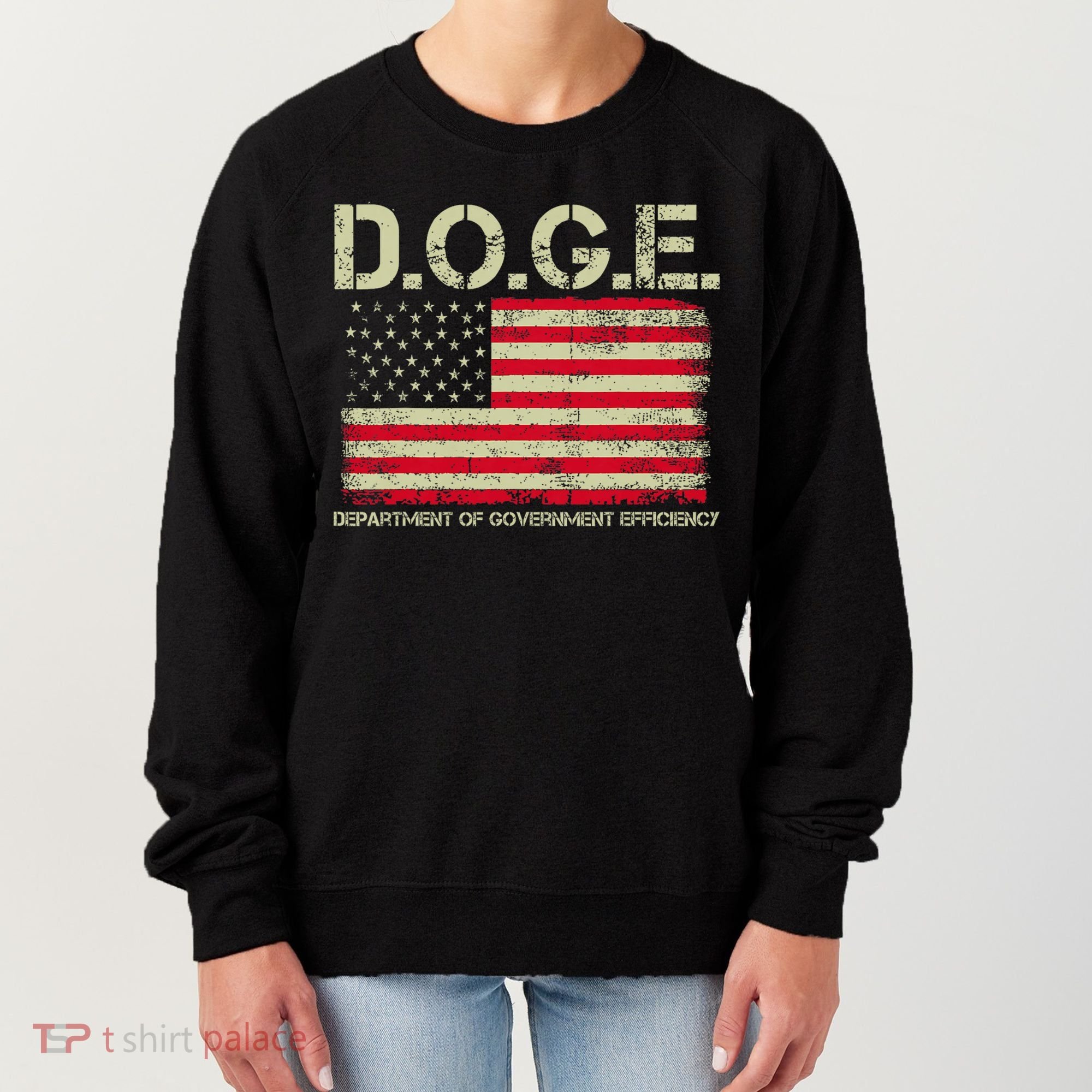 D.O.G.E Doge Department Of Government Efficiency On Back Women's Sweatshirt