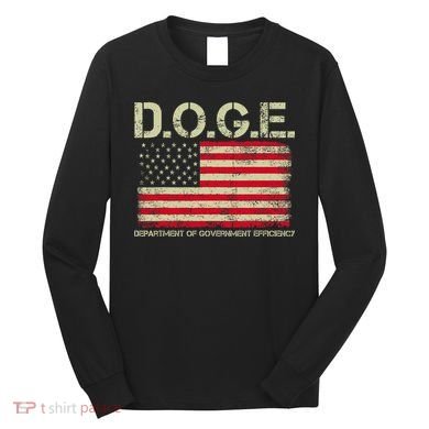 D.O.G.E Doge Department Of Government Efficiency On Back Long Sleeve Shirt