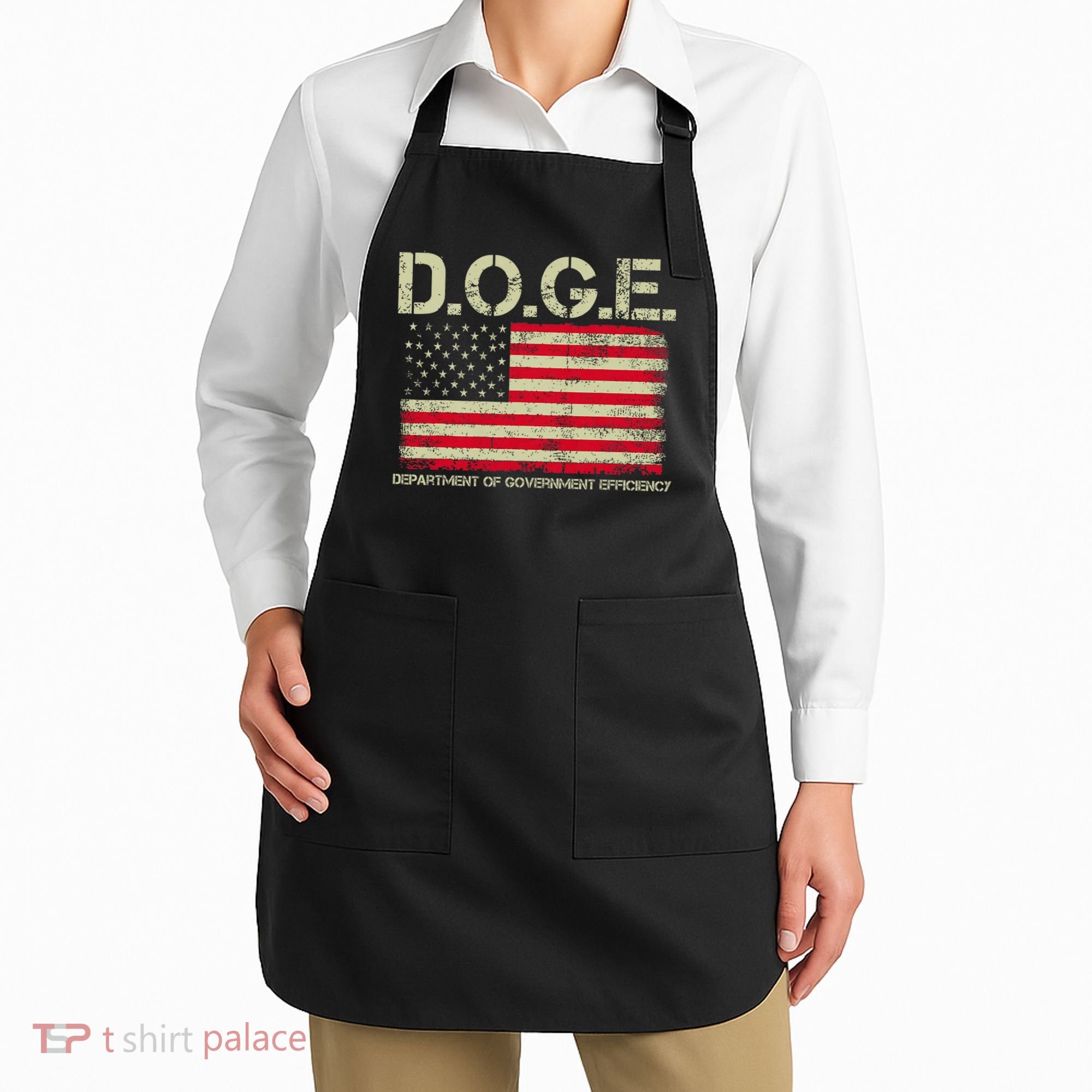 D.O.G.E Doge Department Of Government Efficiency On Back Apron