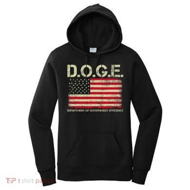 D.O.G.E Doge Department Of Government Efficiency On Back Women's Hoodie