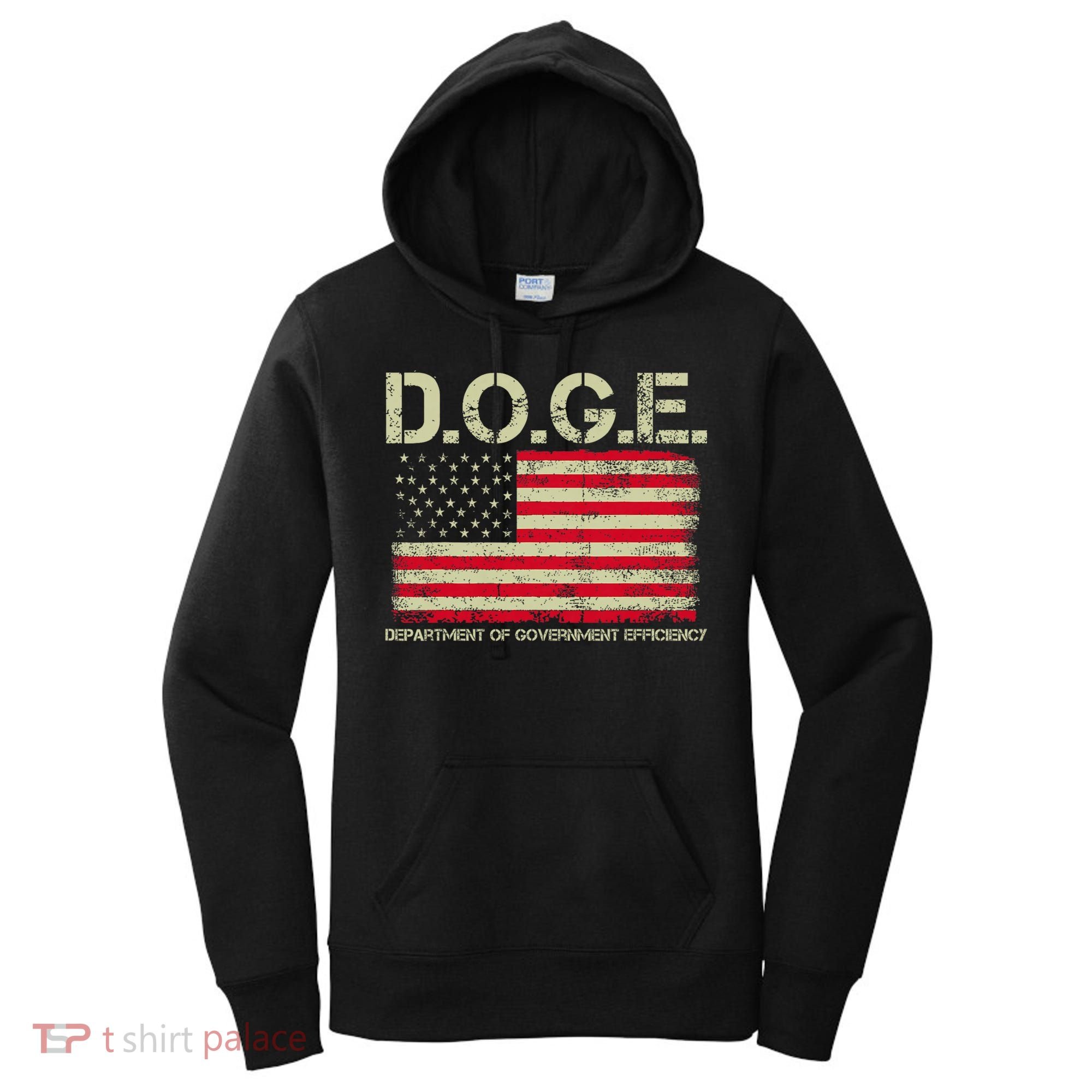 D.O.G.E Doge Department Of Government Efficiency On Back Women's Hoodie
