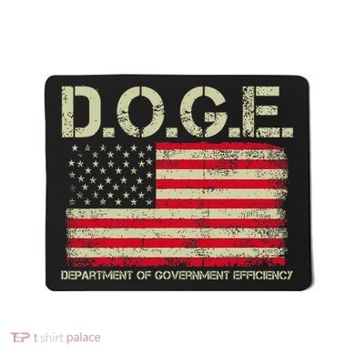 D.O.G.E Doge Department Of Government Efficiency On Back Mousepad