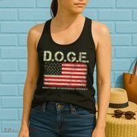D.O.G.E Doge Department Of Government Efficiency On Back Women's Tank Top thumb 2