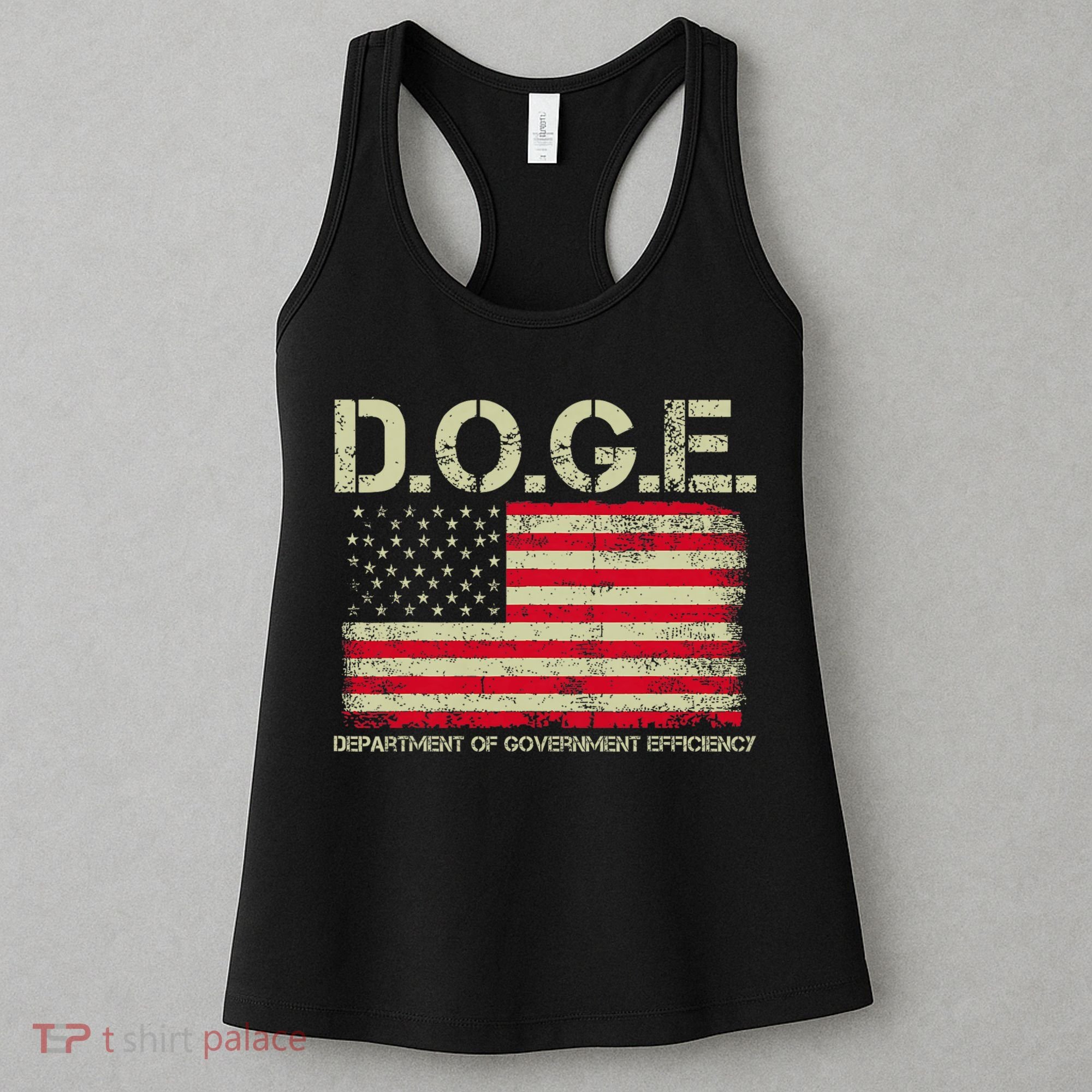D.O.G.E Doge Department Of Government Efficiency On Back Women's Tank Top