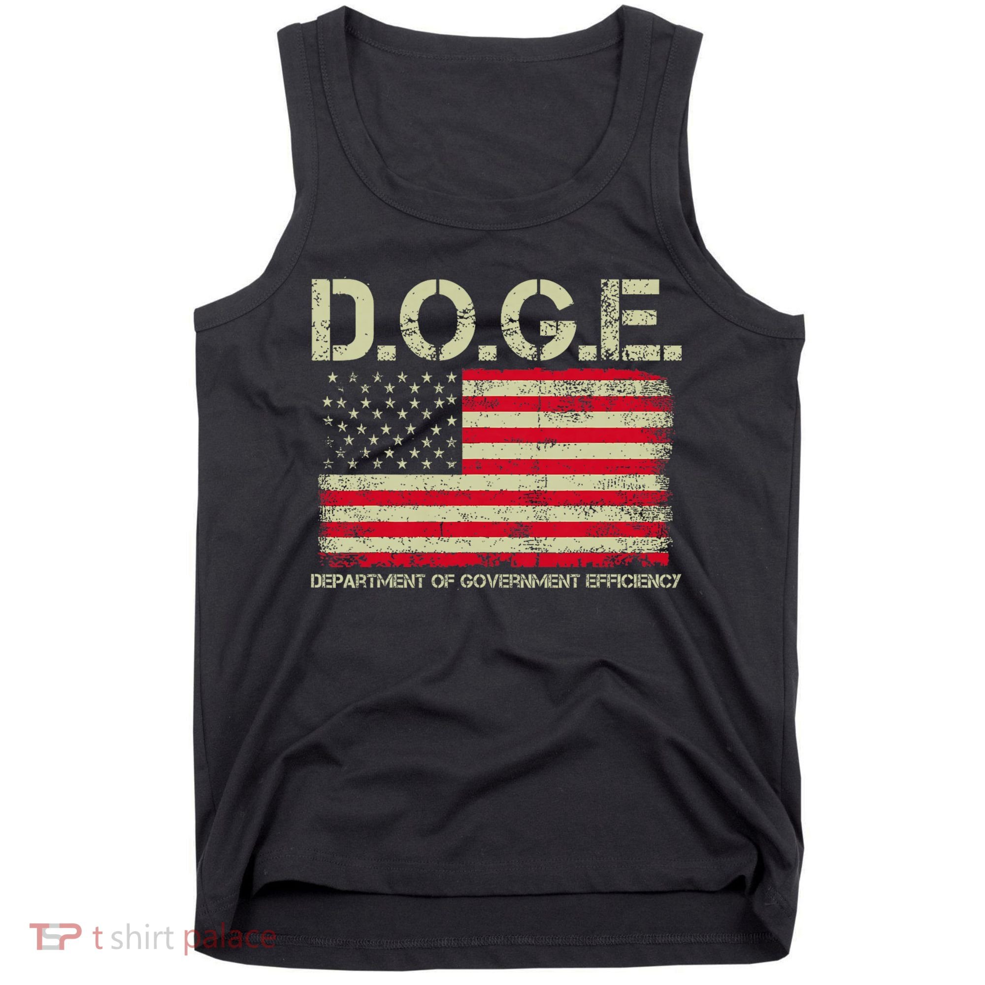 D.O.G.E Doge Department Of Government Efficiency On Back Tank Top