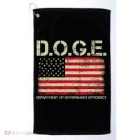 D.O.G.E Doge Department Of Government Efficiency On Back Golf Towel thumb 0