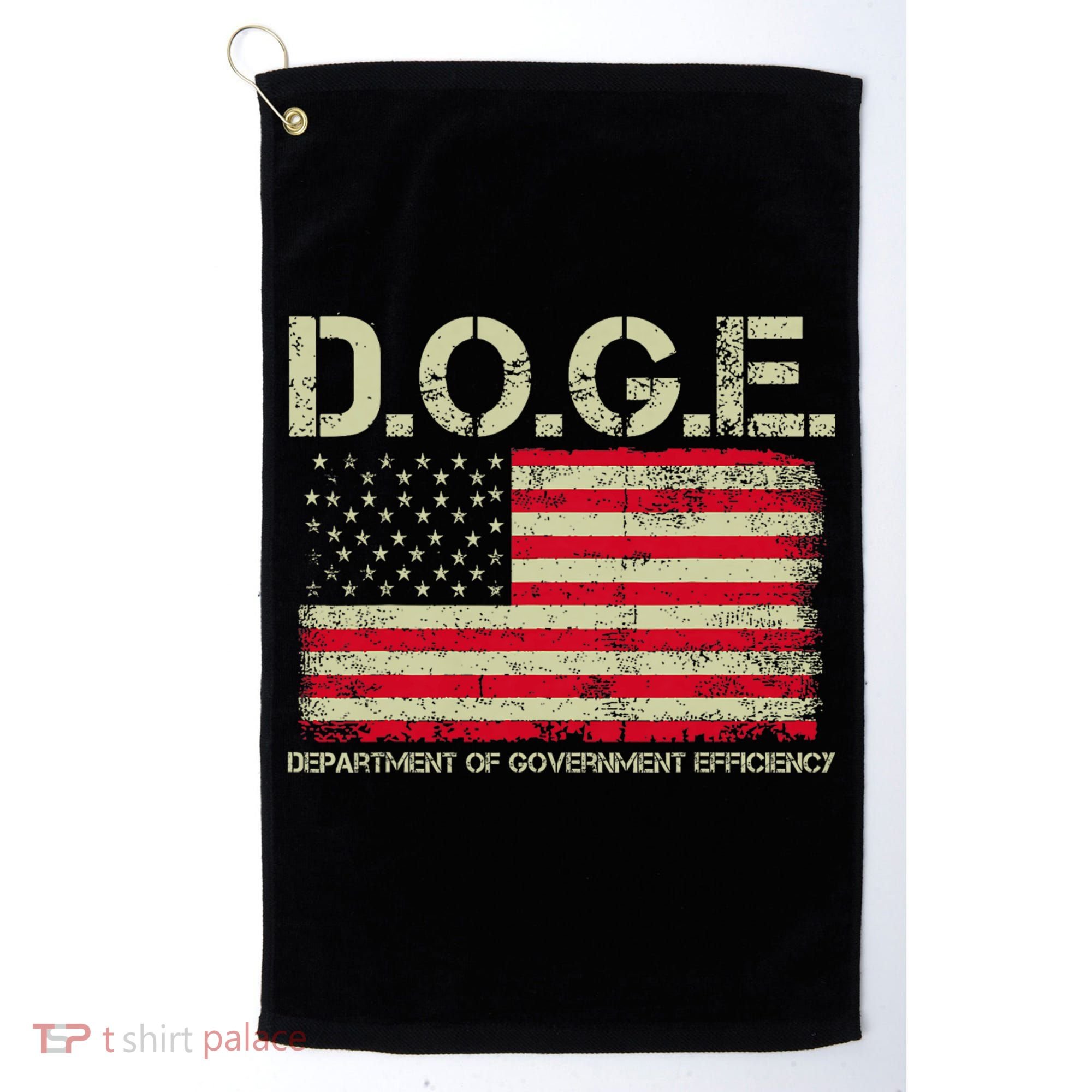 D.O.G.E Doge Department Of Government Efficiency On Back Golf Towel