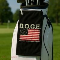D.O.G.E Doge Department Of Government Efficiency On Back Golf Towel thumb 2