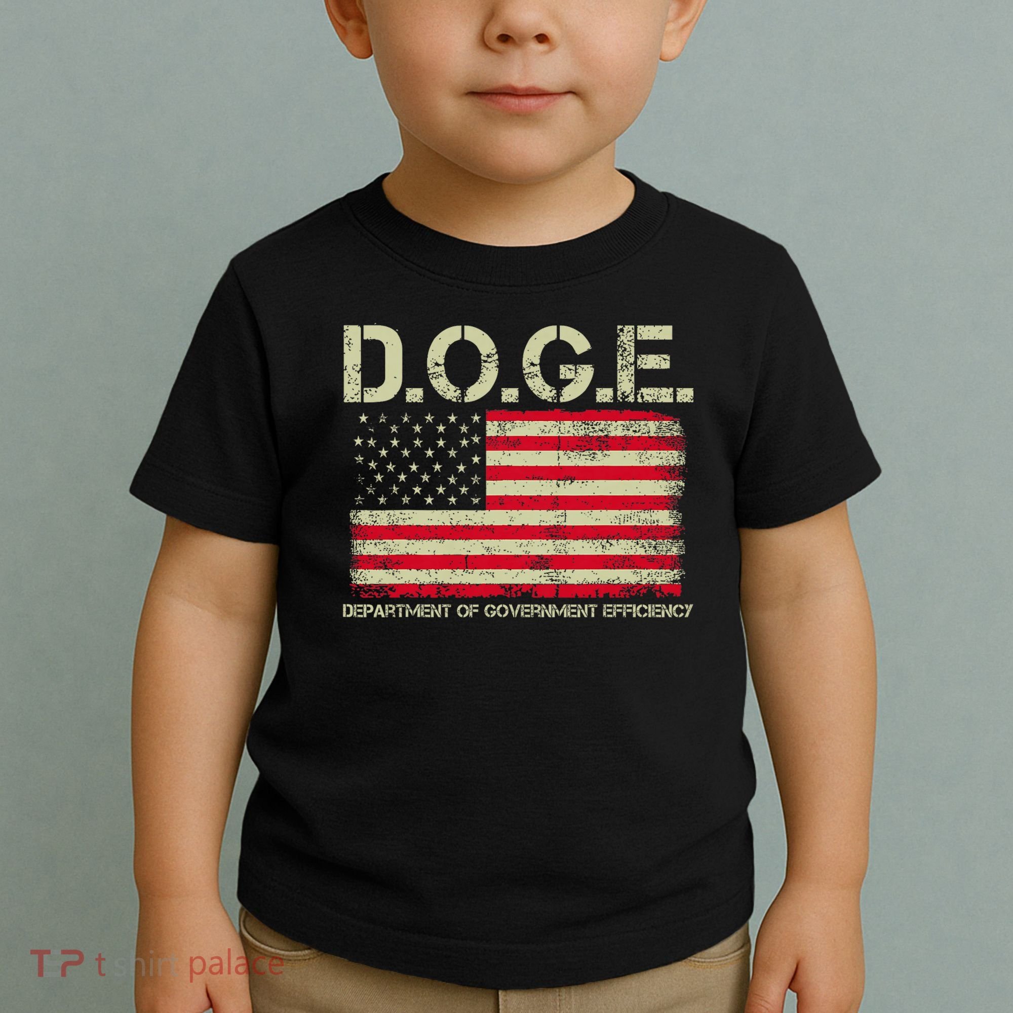 D.O.G.E Doge Department Of Government Efficiency On Back Toddler T-Shirt