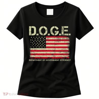 D.O.G.E Doge Department Of Government Efficiency On Back Women's T-Shirt