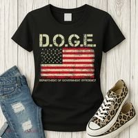 D.O.G.E Doge Department Of Government Efficiency On Back Women's T-Shirt thumb 3