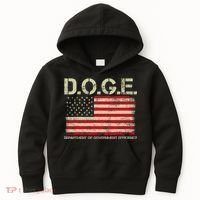 D.O.G.E Doge Department Of Government Efficiency On Back Kids Hoodie thumb 0