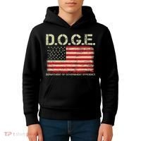 D.O.G.E Doge Department Of Government Efficiency On Back Kids Hoodie thumb 4