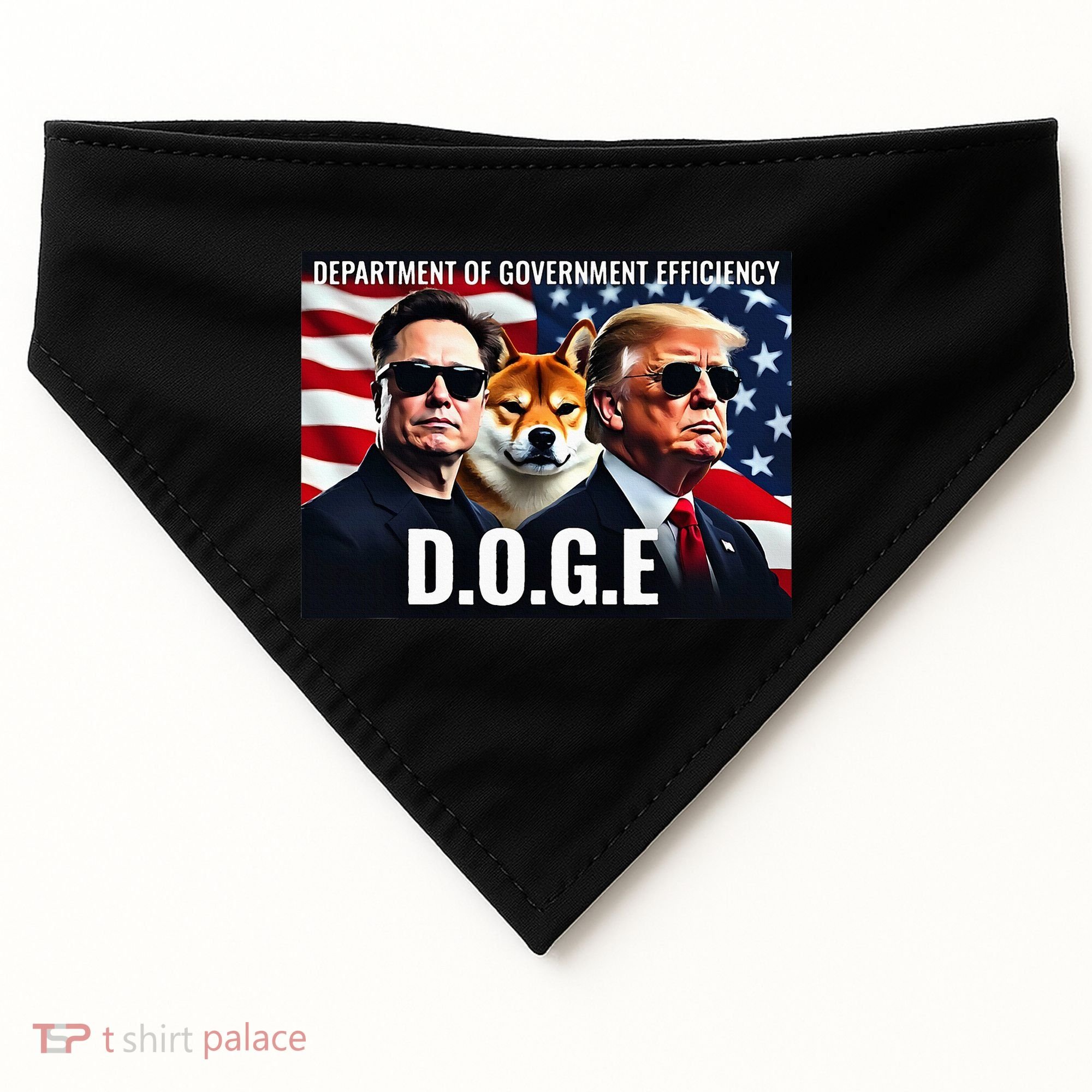D.O.G.E Doge Department Of Government Efficiency USA-Made Doggie Bandana