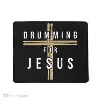 Drummer Drumming Drums Percussion I Jesus Christian Church Mousepad thumb 0