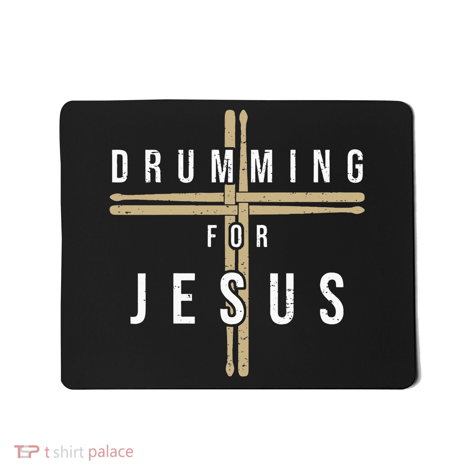 Drummer Drumming Drums Percussion I Jesus Christian Church Mousepad