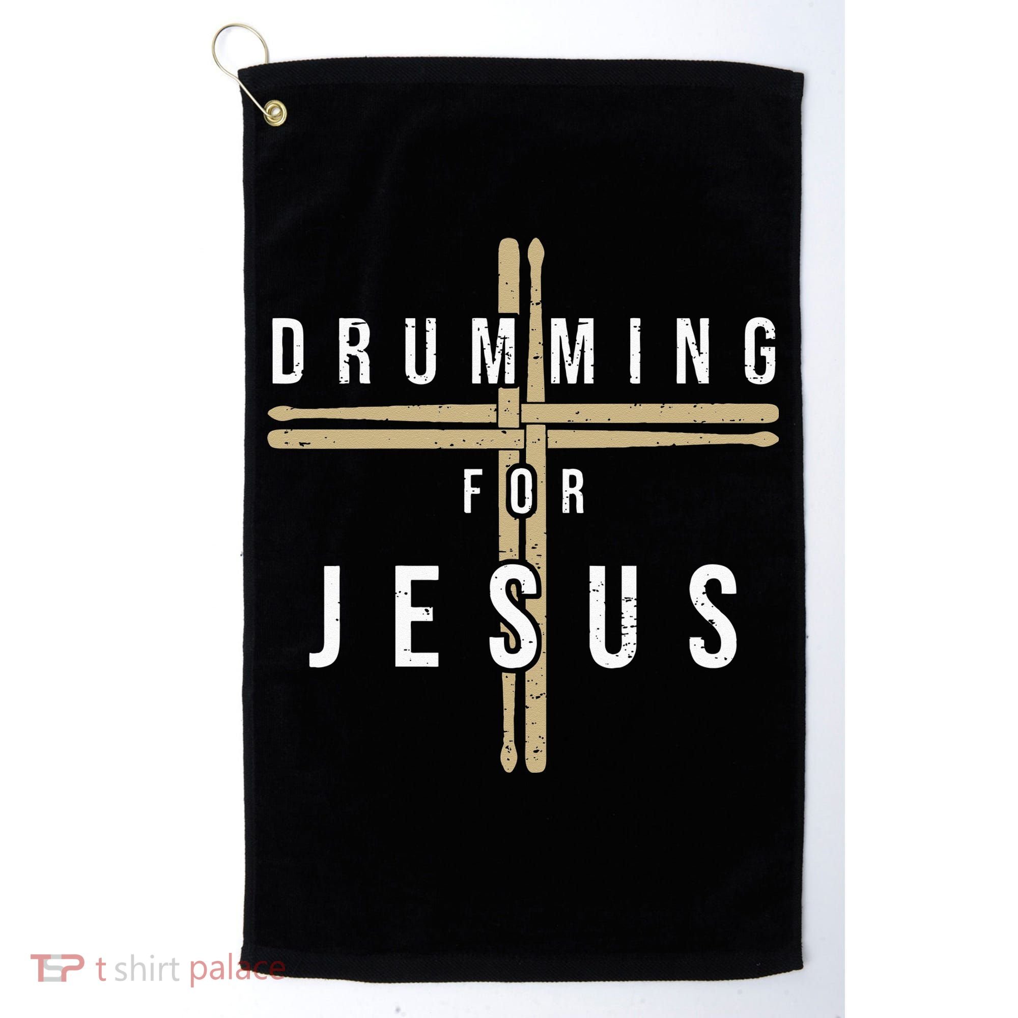 Drummer Drumming Drums Percussion I Jesus Christian Church Golf Towel