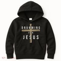 Drummer Drumming Drums Percussion I Jesus Christian Church Kids Hoodie thumb 0