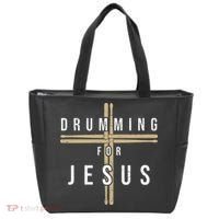Drummer Drumming Drums Percussion I Jesus Christian Church Tote Bag thumb 0