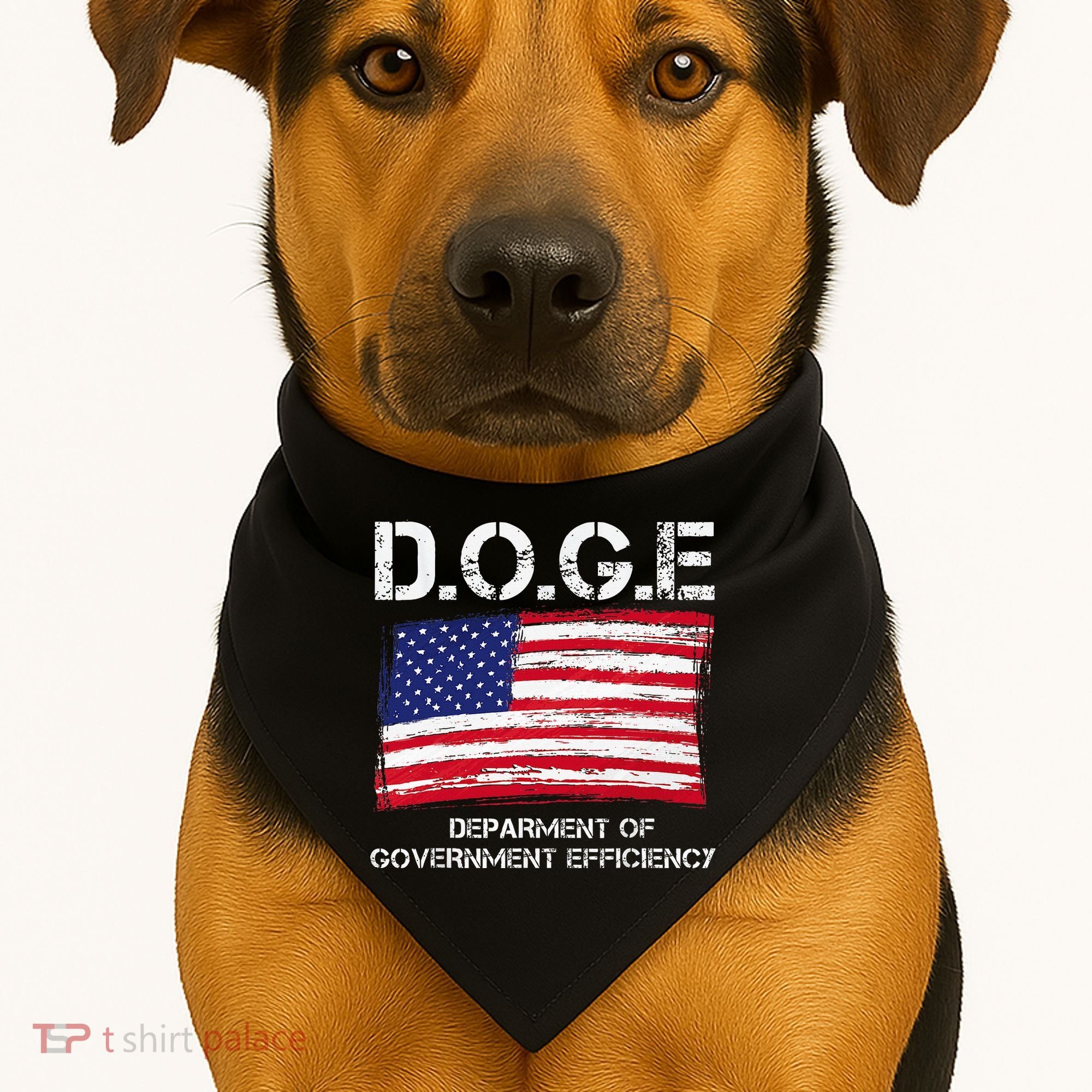 D.O.G.E Doge Department Of Government Efficiency USA-Made Doggie Bandana
