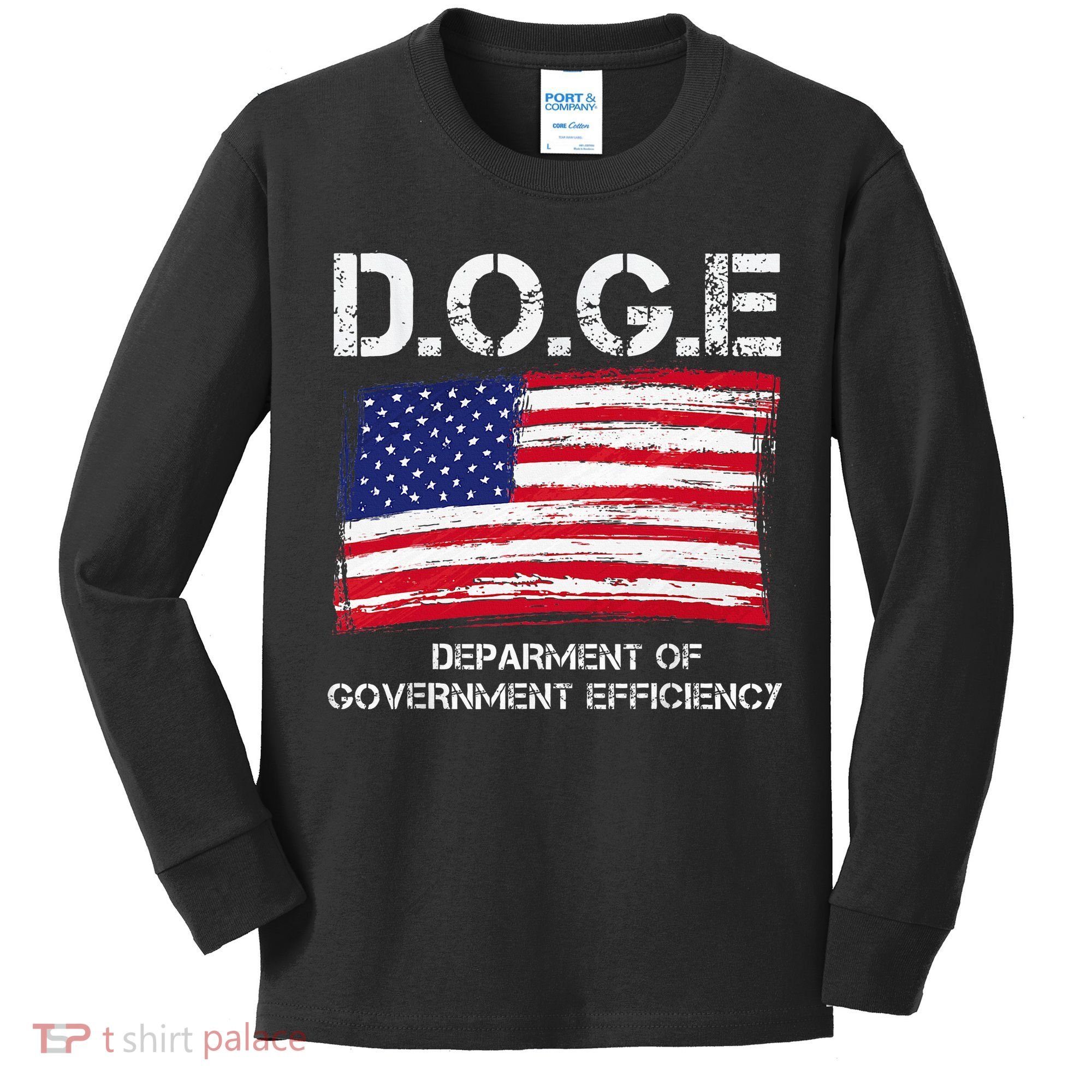 D.O.G.E Doge Department Of Government Efficiency Kids Long Sleeve Shirt