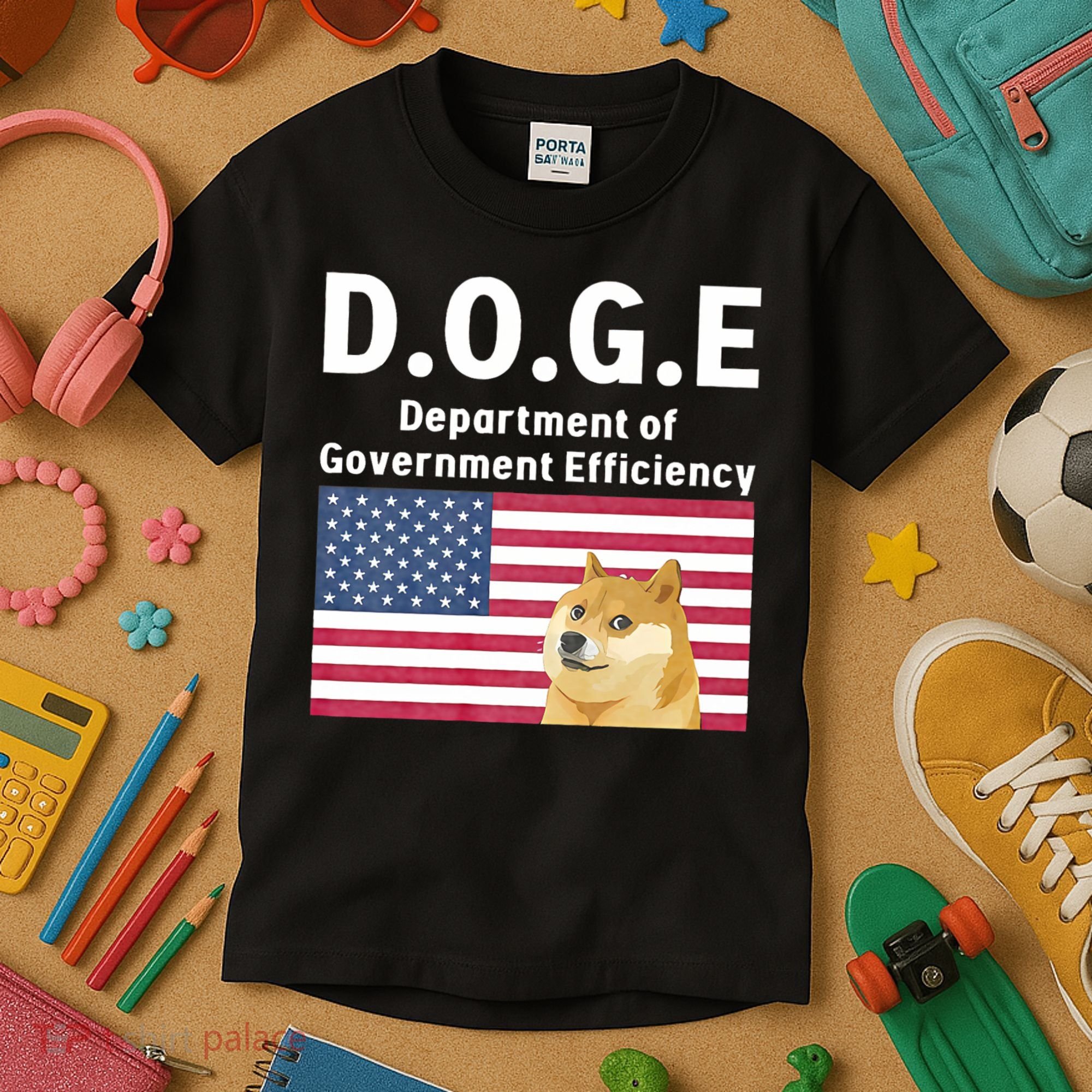 D.O.G.E Doge Department Of Government Efficiency Kids T-Shirt