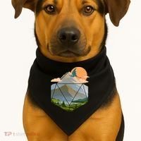 Dungeons Dragons DnD D20 Dice Mountain Nature Scene USA-Made Doggie Bandana thumb 1