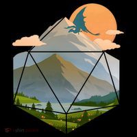 Dungeons Dragons DnD D20 Dice Mountain Nature Scene USA-Made Doggie Bandana thumb 2