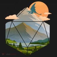 Dungeons Dragons DnD D20 Dice Mountain Nature Scene Sweatshirt thumb 3