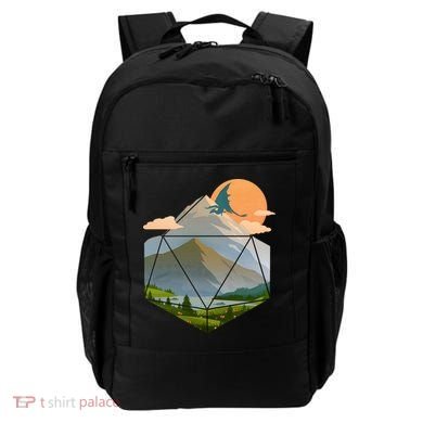 Dungeons Dragons DnD D20 Dice Mountain Nature Scene Backpack