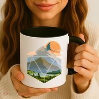 Dungeons Dragons DnD D20 Dice Mountain Nature Scene Coffee Mug thumb 3
