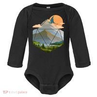 Dungeons Dragons DnD D20 Dice Mountain Nature Scene Baby Long Sleeve Bodysuit thumb 0