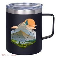 Dungeons Dragons DnD D20 Dice Mountain Nature Scene 12oz Stainless Steel Coffee Mug thumb 0